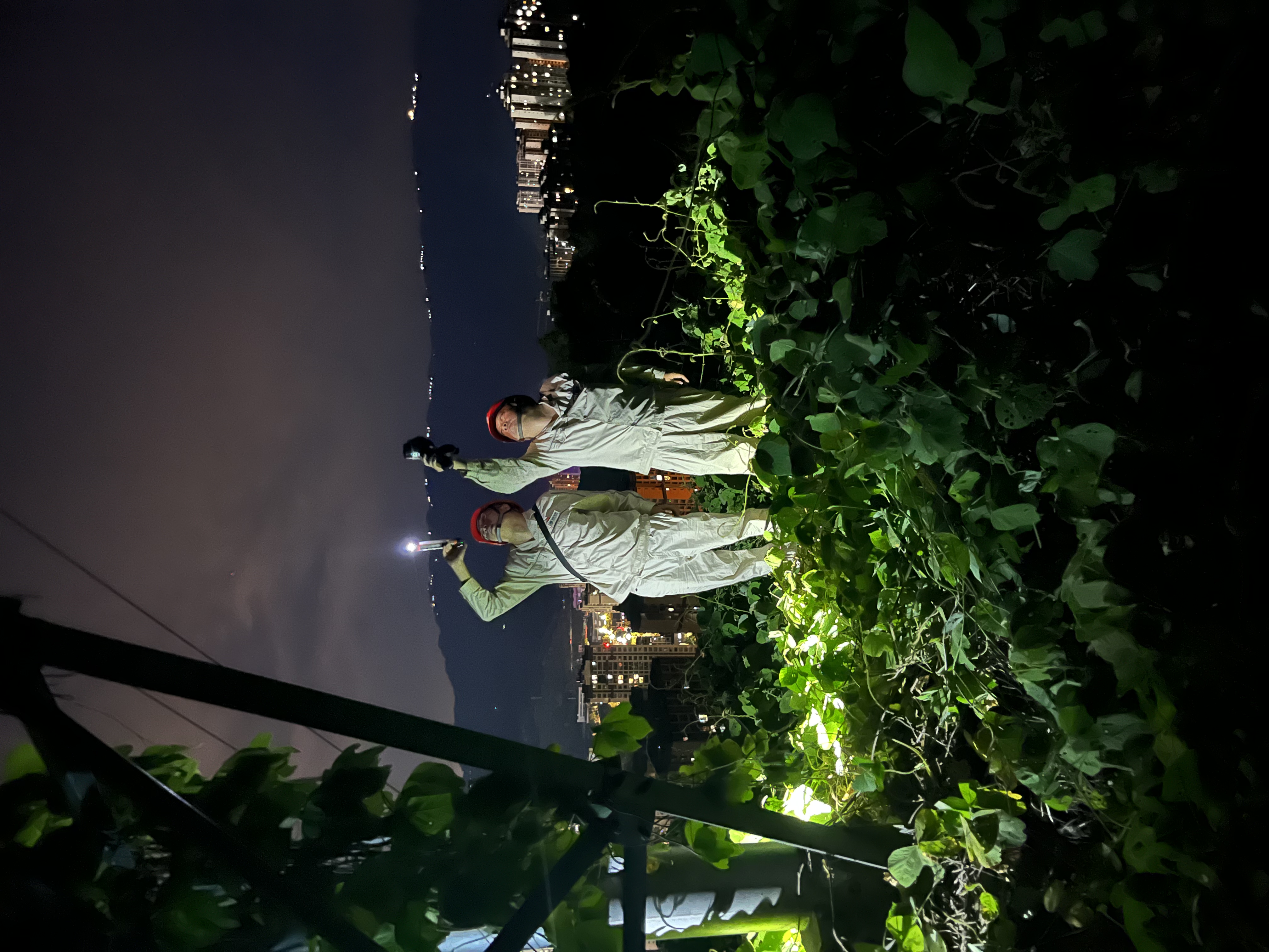 8月20日，國網(wǎng)重慶綦江供電公司工作人員開展督查巡視，對10千伏惠河線進行夜間紅外測溫。（林染 攝）.jpg